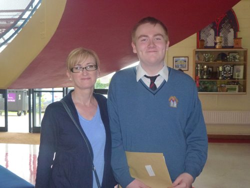 Student Receives his Junior Certificate Results on Wed 12th September 2012