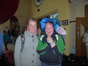 Students participating in the fun of Mad Hatter and Mad Hair Day 2012 at Desmond College
