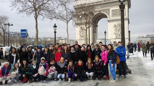 Desmond College students visiting the Arc de Triomphe on their 2013 Paris Tour
