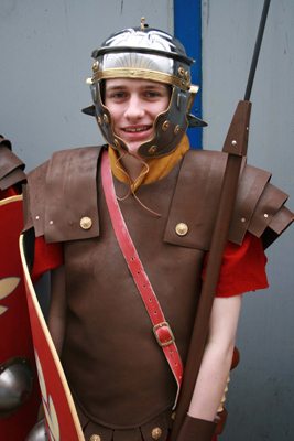 Desmond College Student as a Roman Soldier in the Way of the Cross