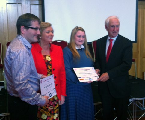 Desmond College Students at Business Partnership Presentation Ceremony with Minister Frances Fitzgerald 2013