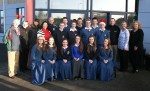 Staff, Local Business and Sporting representatives and Students involved in the SADS awareness campaign, including Principal Vourneen Gavin Barry