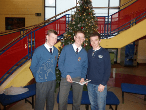 Desmond College Young Scientist 2014 Students getting advice from past pupils