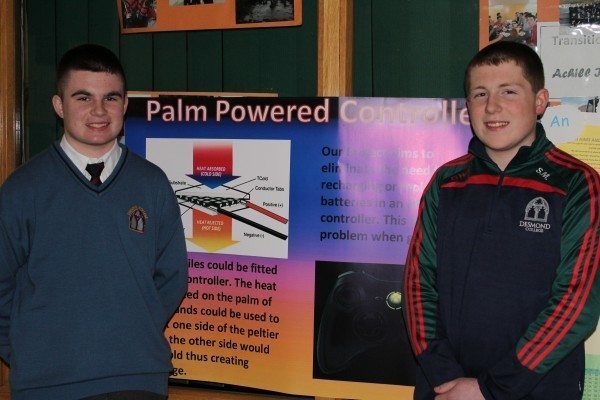 Robert Meehan and Sean McElliggot present Palm Powered Controller at the launch of Young Scientist Week