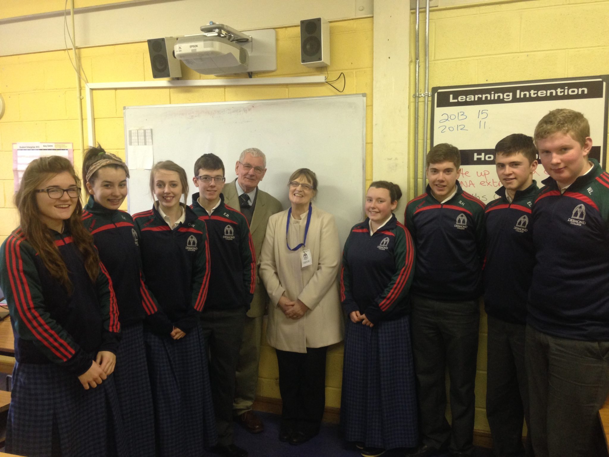 Dr Denis Sexton from the Irish Society for Autism with Claire Mortell, Stacey Flynn, Orla Wren, Eamonn Browne, Patreeze Nugent, Seamus Hurley, Eoin Considine and William Lane, Transition Year students at Desmond College