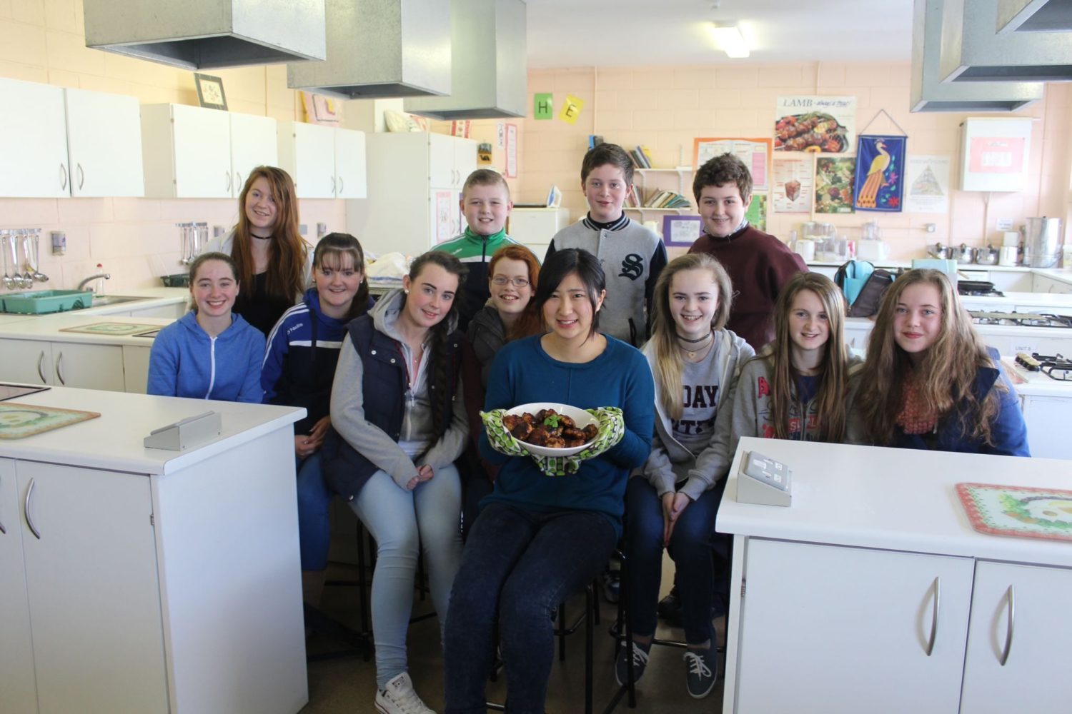 Risa cooked some Japanese dishes for first year students with the help of her teacher Ms Edel Boohan