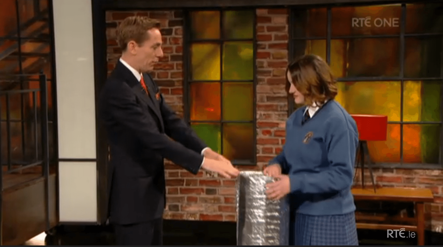 Emily Duffy from Desmond College on the Late Late Show with Ryan Tubridy April 2015