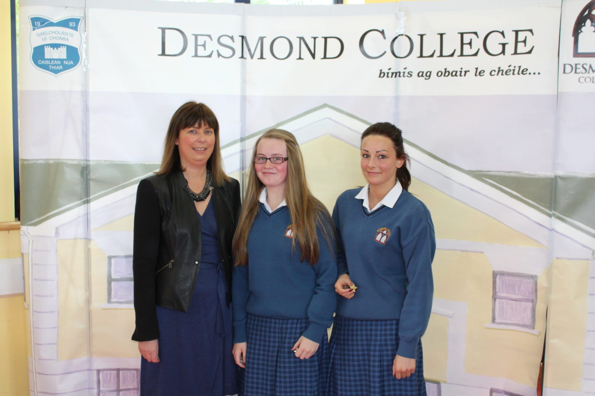 Desmond College Student Awards: May 2015: CO-OPERATION AND DILIGENCE AWARDS : 3rd year : Ms Cregan with Caoimhe Danaher and Raminta Katinaite