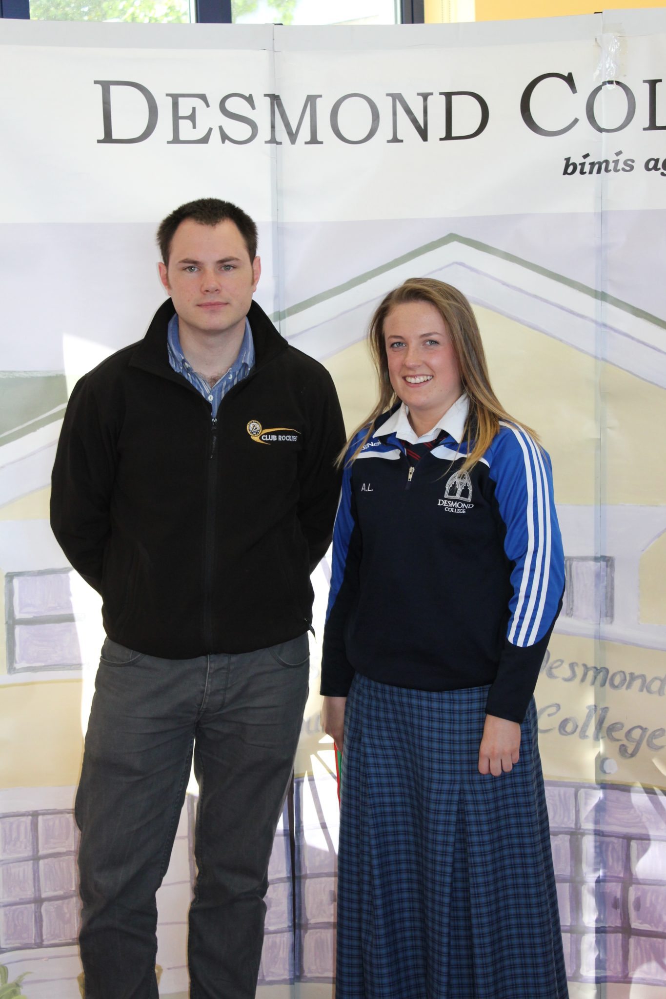 Desmond College Student Awards: May 2015: SPORTS AWARDS 2nd year : Mr King with Aoife Larkin