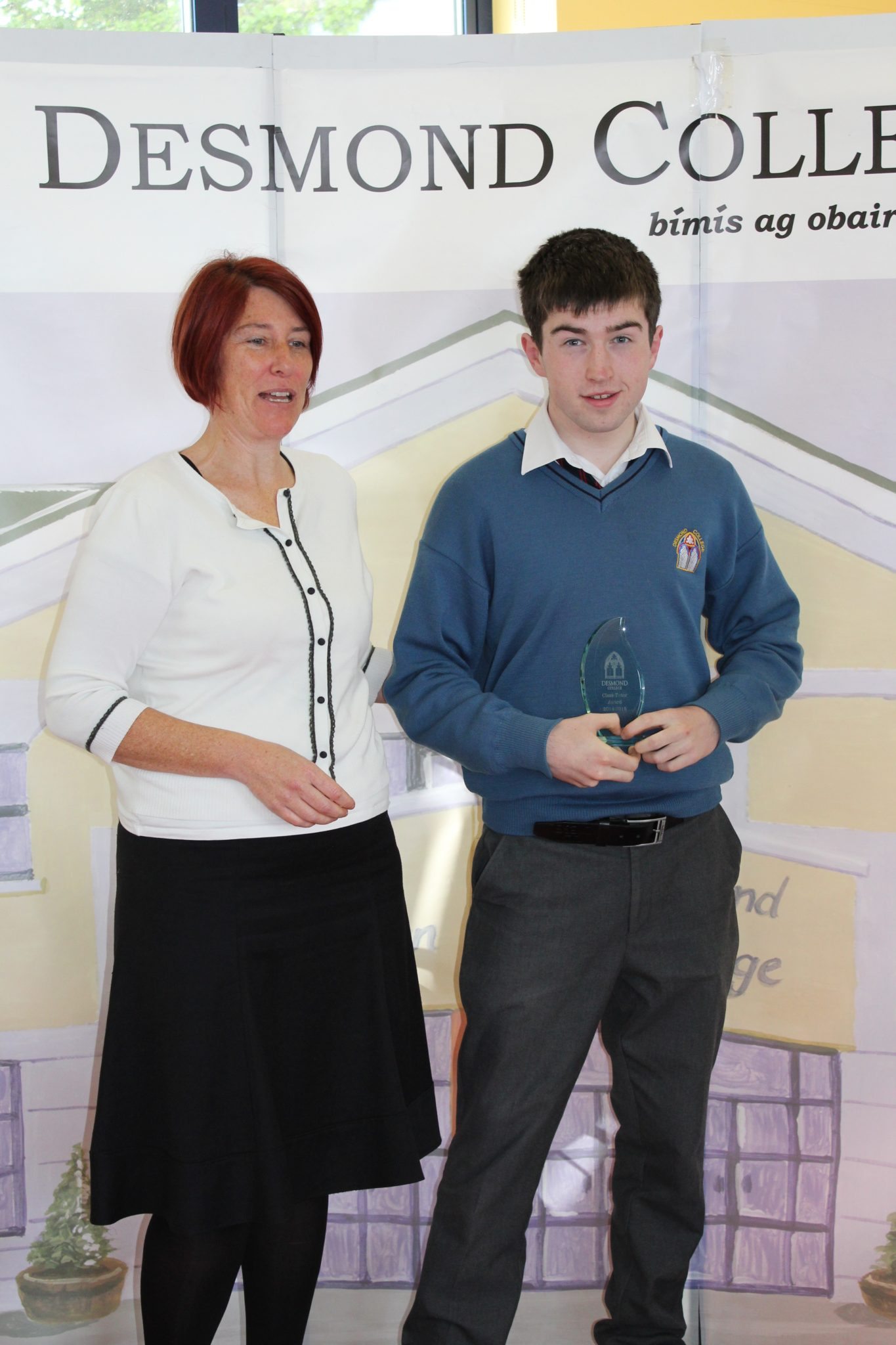 Desmond College Student Awards: May 2015: TUTOR AWARDS 3rd Year : Ms McCarthy with Gerard O'Connor
