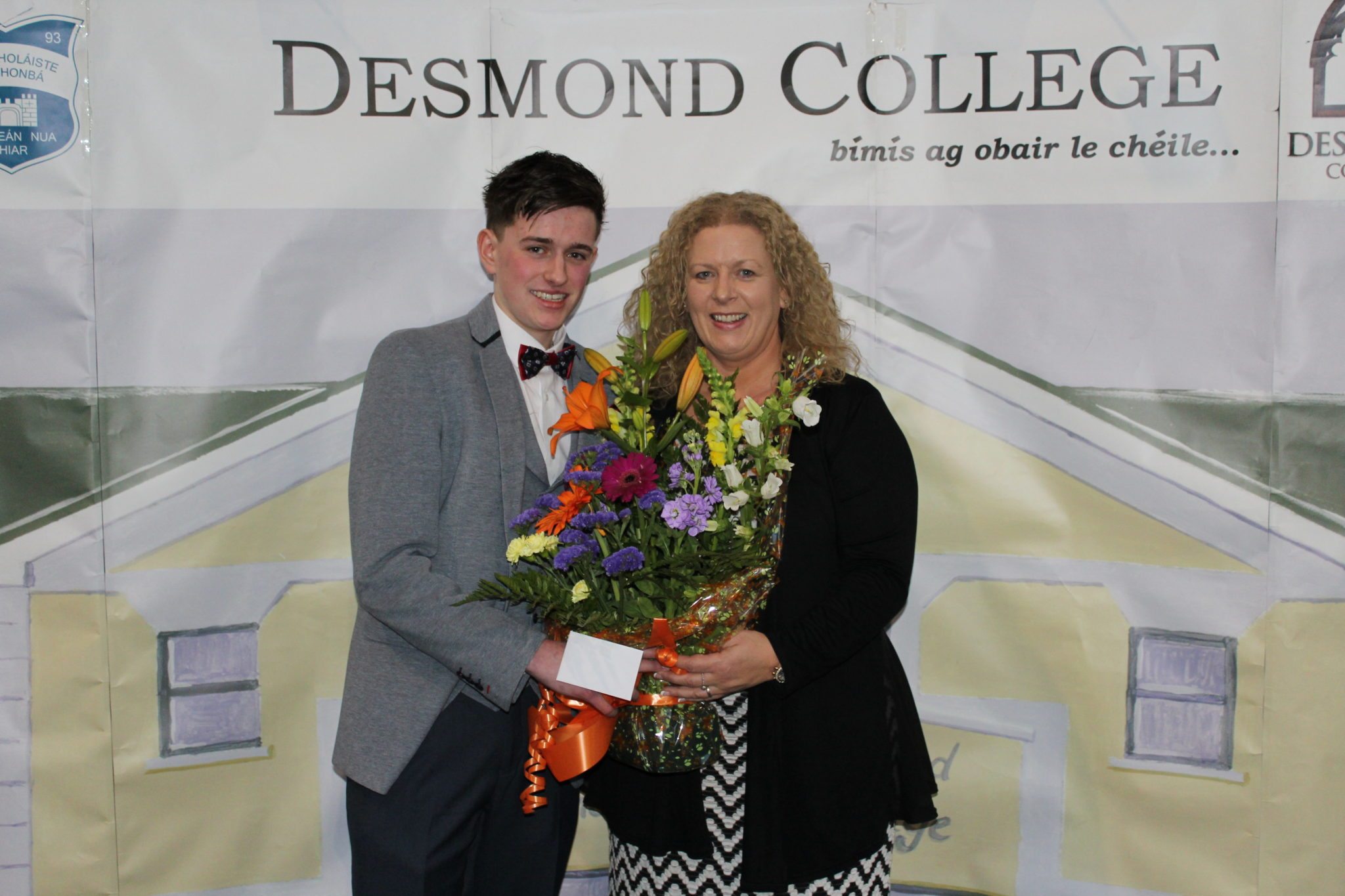 Desmond College Leaving Certificate Graduation 2015: Presentation to the Principal: Tom Flavin with Ms Vourneen Gavin Barry