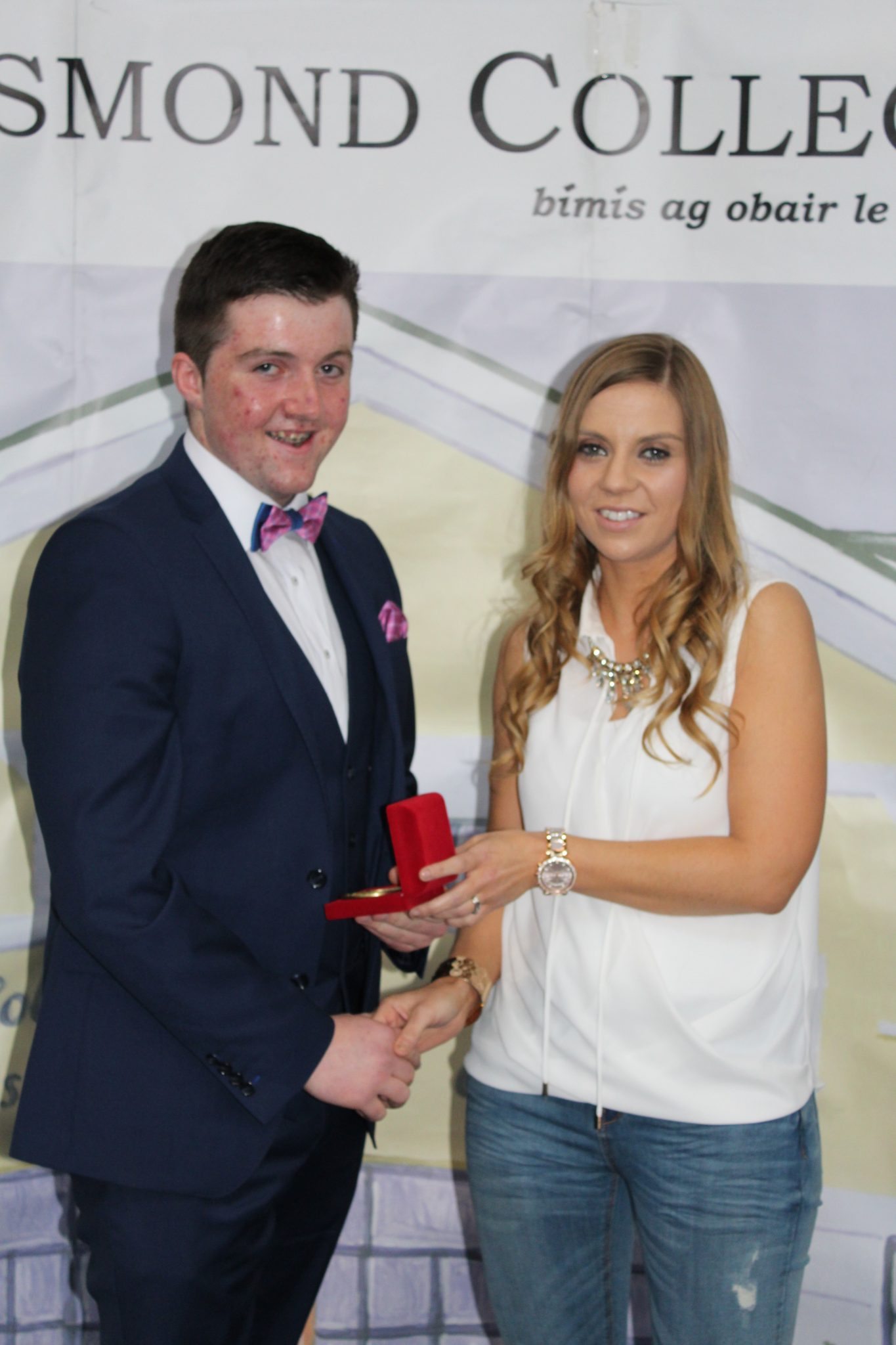 Desmond College Leaving Certificate Graduation 2015: Sports Awards: Padraig Collins with Ms Corkery
