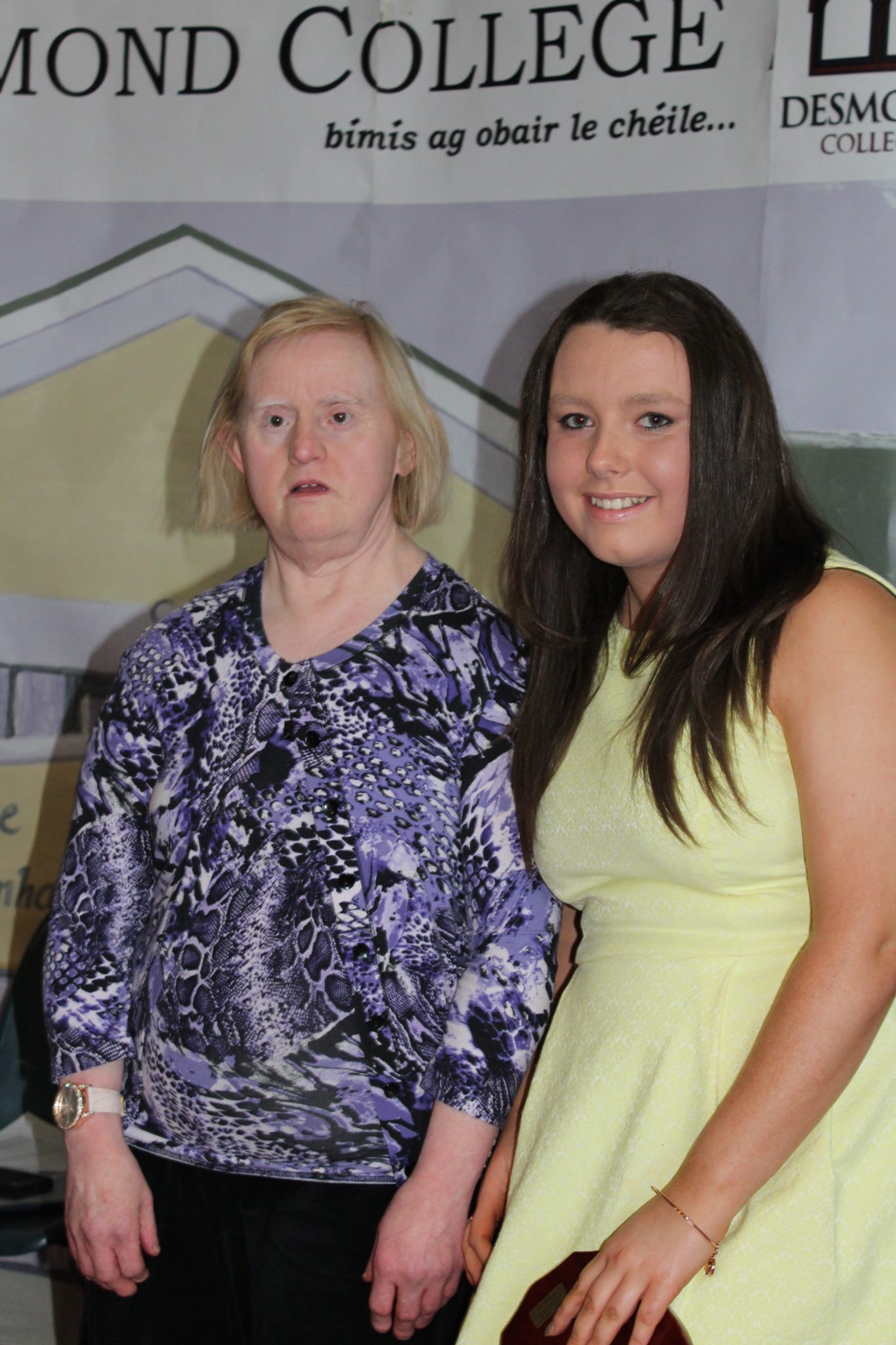 Desmond College TY Graduation 2015 : Brothers of Charity Award: Patreeze Nugent with Anne from the Brothers of Charity