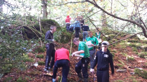 October 2015: Desmond College Leaving Certificate boys are hard at it as they identify the plants and animals present in Killarney National Park.