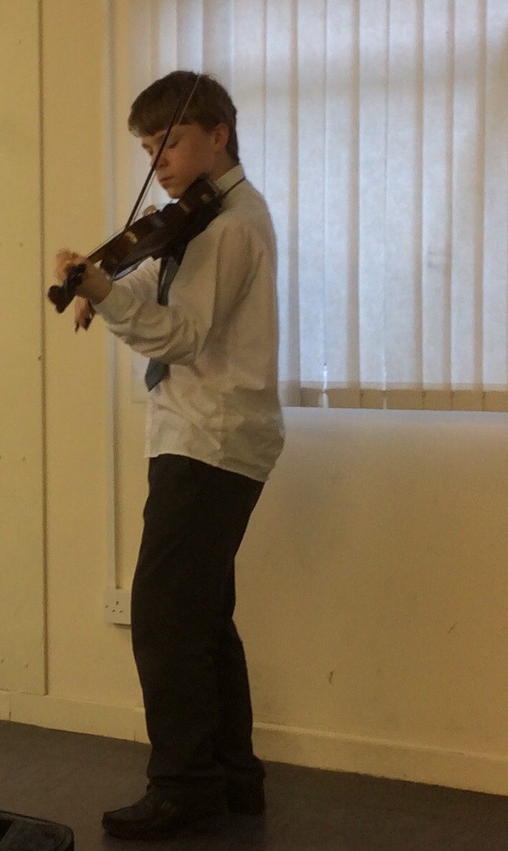 2015 November 5th: Liam McMahon playing the Violin for the Gael Choláiste creative day