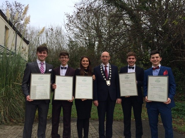 Desmond College Enterprise Students at Civic Reception in Local County Council