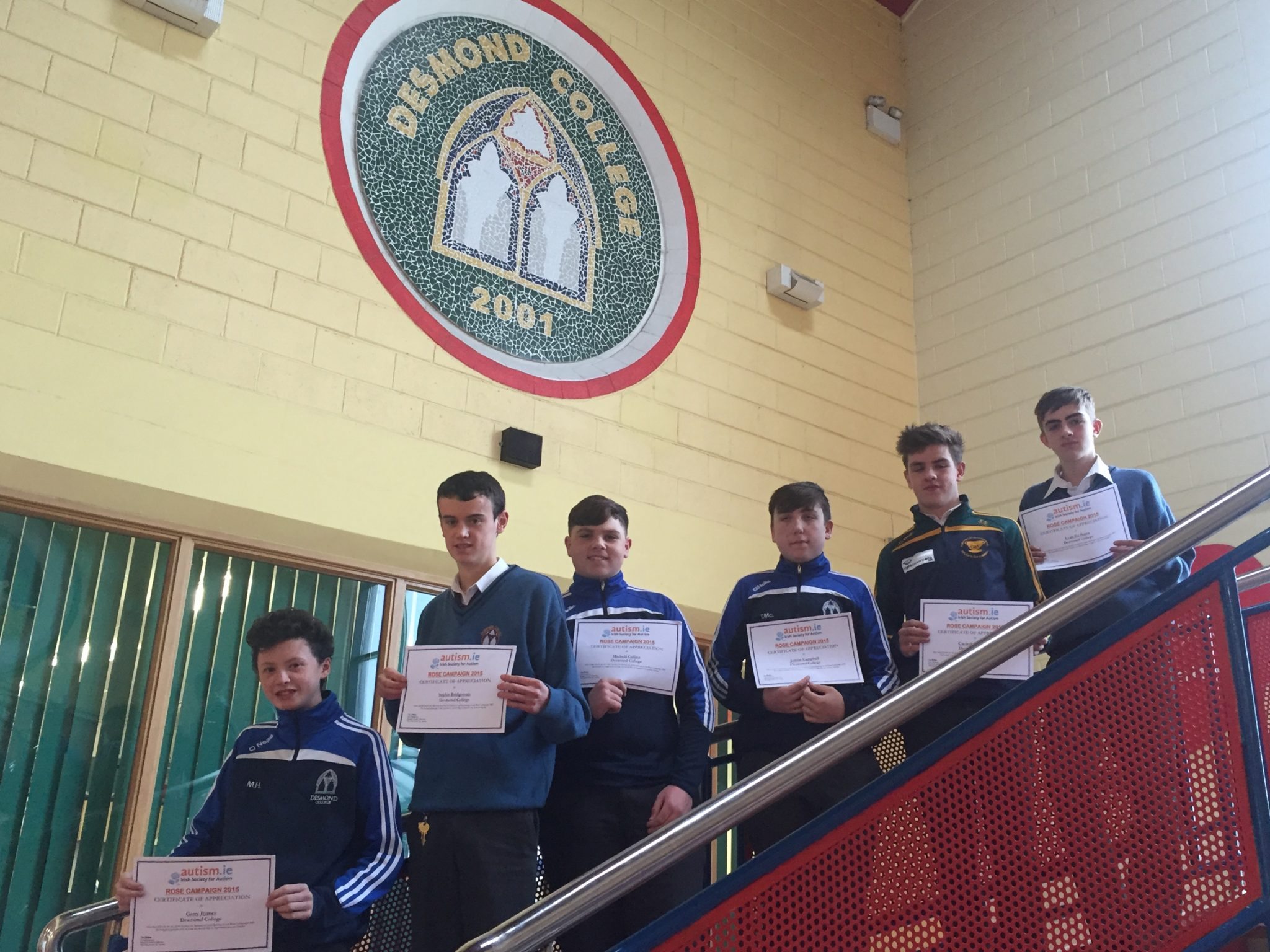 November 2015: Desmond College TY Students from NewcastleWest Co Limerick, involved in the Rose Campaign raising money for autism