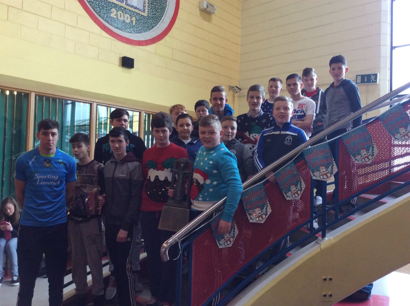 2016: Diarmuid Byrnes, Limerick U21 Captain, with Desmond College U14 Hurling Team