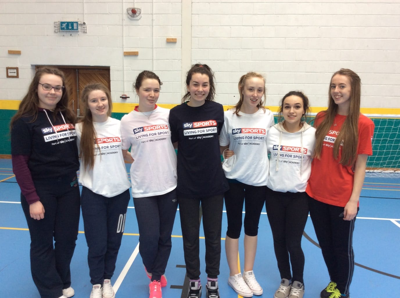 Feb 2016: Chloe Collins, Sara Flately, Ciara Noonan, Stacey Flynn, Shauna Hallinan, Kara White and Orla Wrenn pictured during leadership training as part of SKY SPORTS living for sports programme