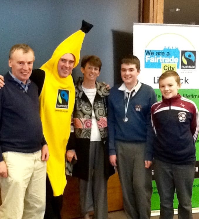 2nd March 2016: Desmond college Allan Wallace with his family receiving his prize for winning overall first prize at the Launch of FairTrade Fornight in Limerick County Council Chamber