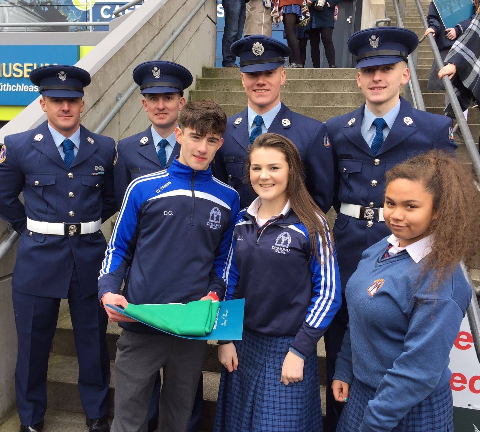 March 2016: Desmond College Students Collecting the Flag at the 1916 Commemoration Service in Croke Park