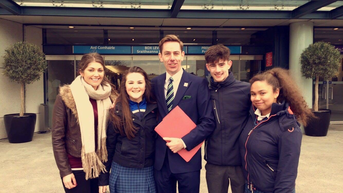 March 2016: Desmond College attended the Flag Collecting Ceremony in Croke Park and Met Ryan Tubridy