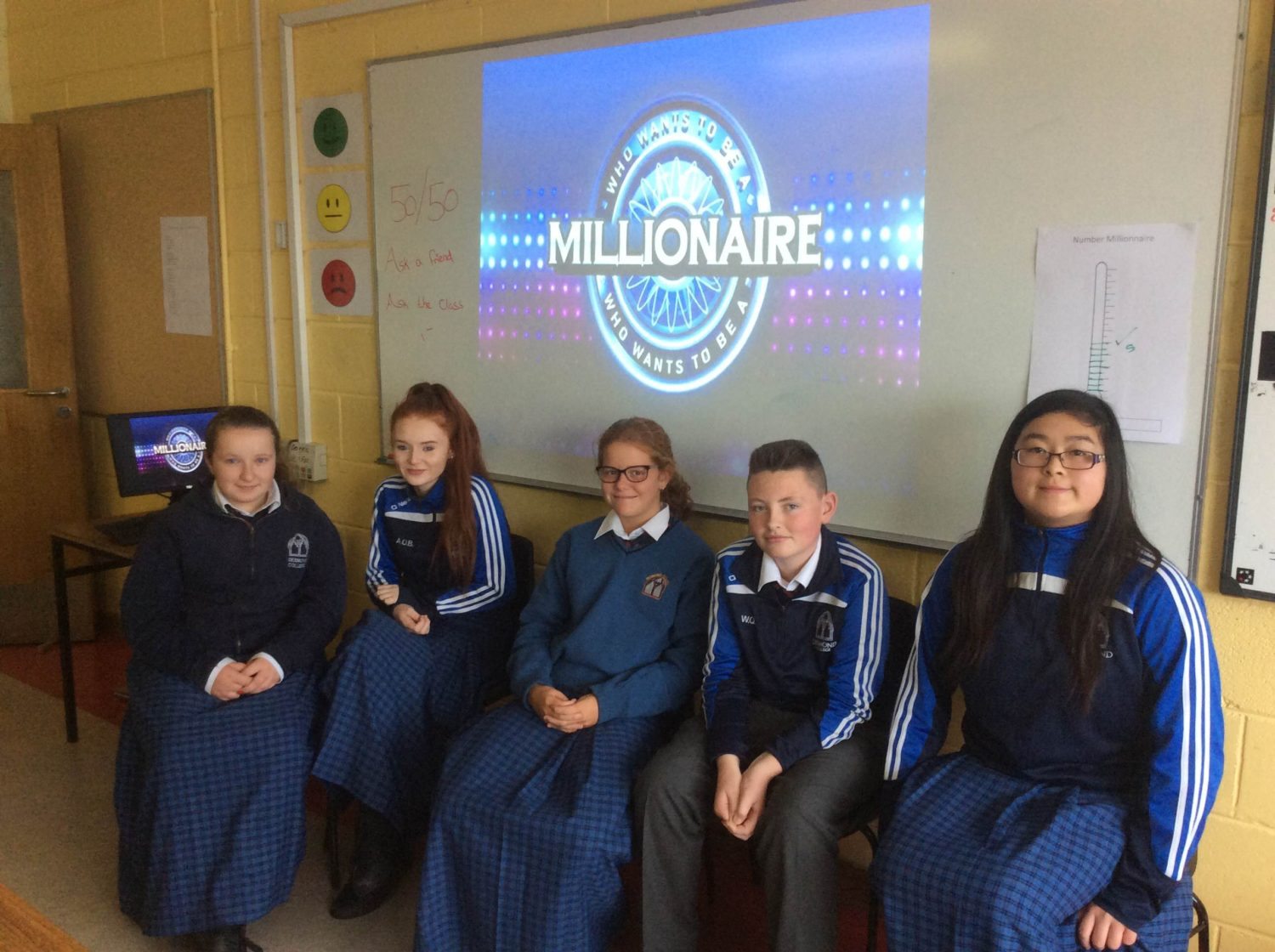 September 2016: Desmond College Second Year Students play Millionaire to help practice their numeracy skills