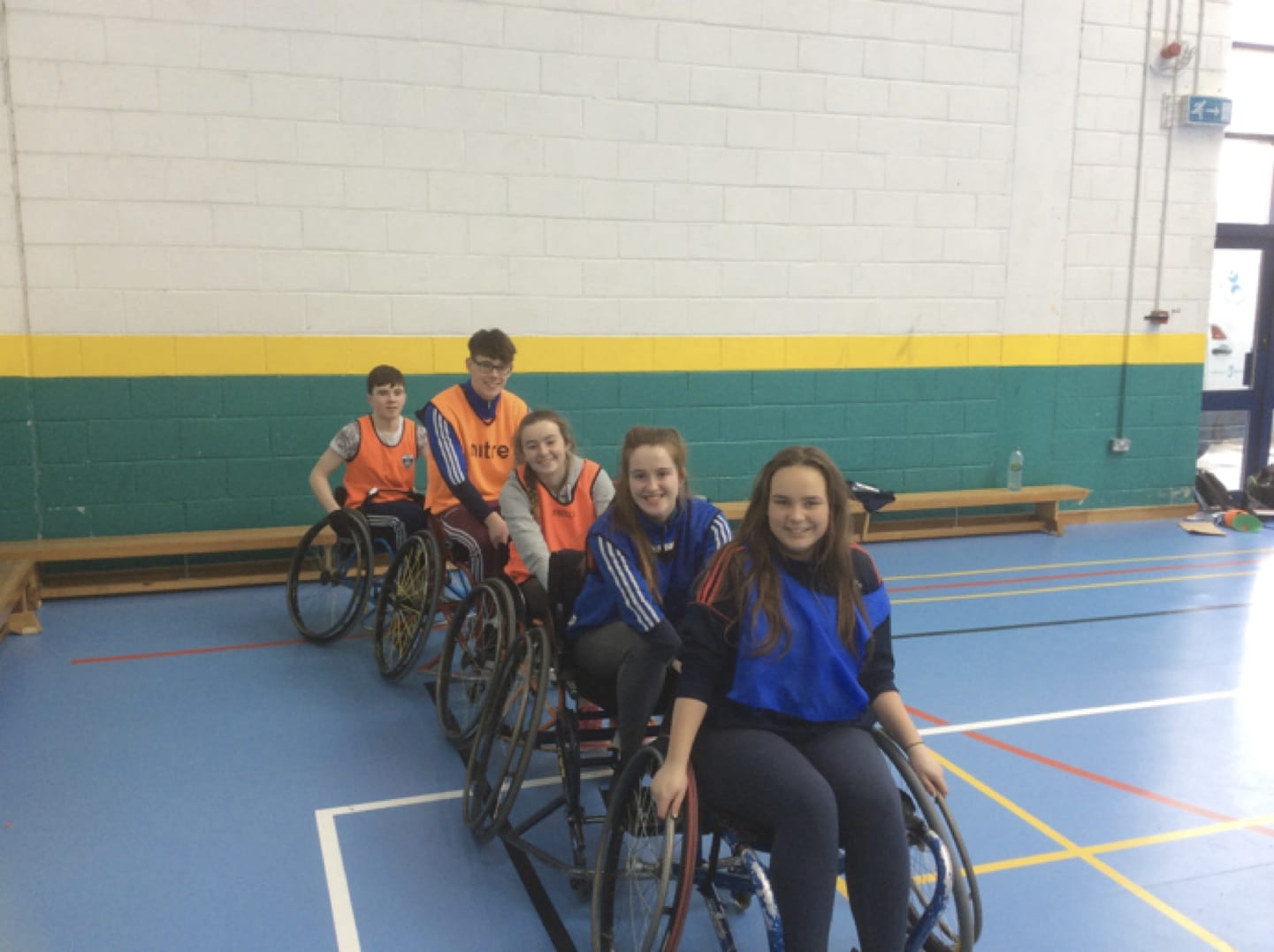March 2017: TY students in Desmond College taking part in Wheelchair Basketball