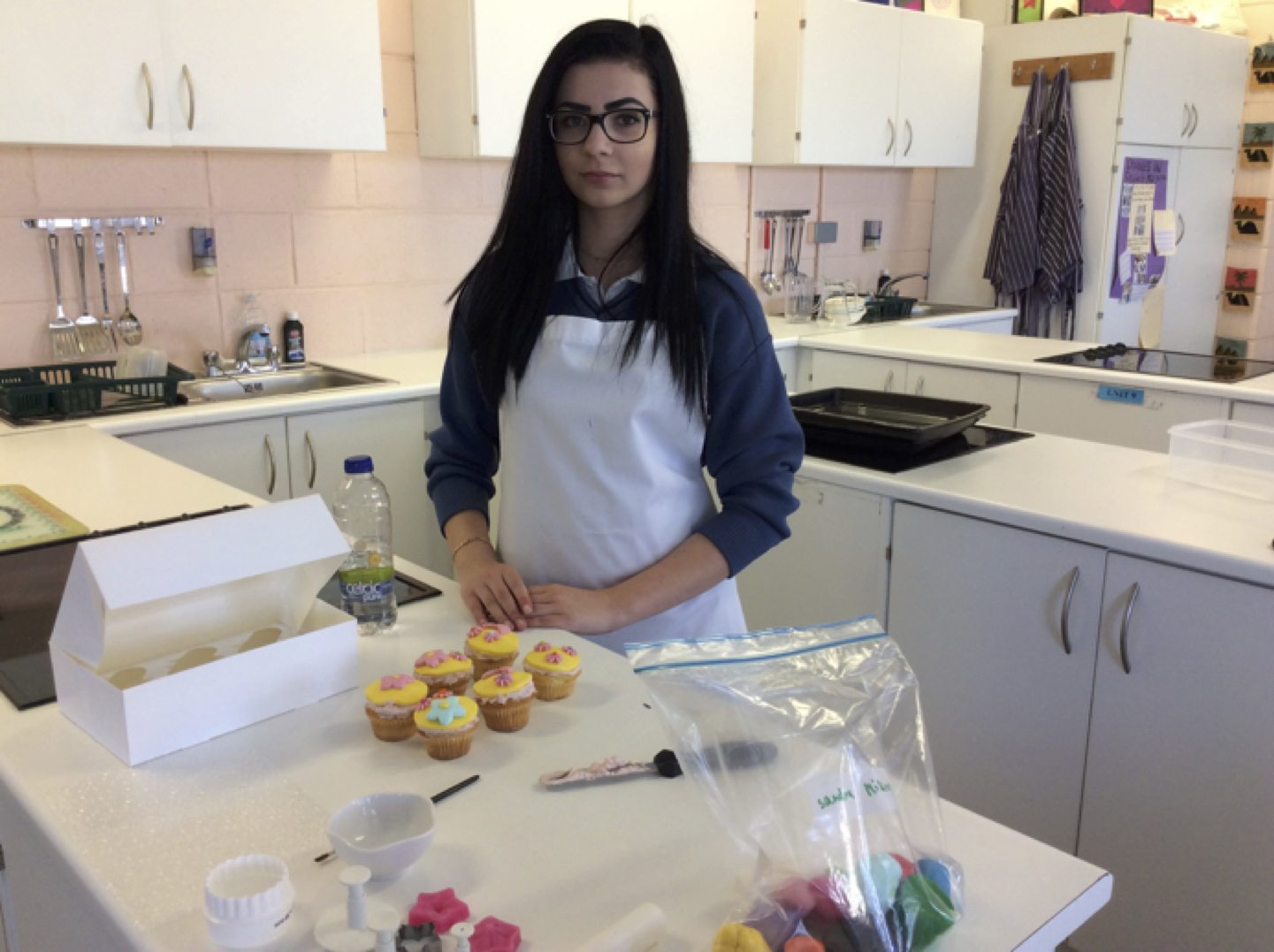 May 2017: Desmond College's Rang Fintan decorated cupcakes as part of the demonstration with Victoria from BakeYouSweet