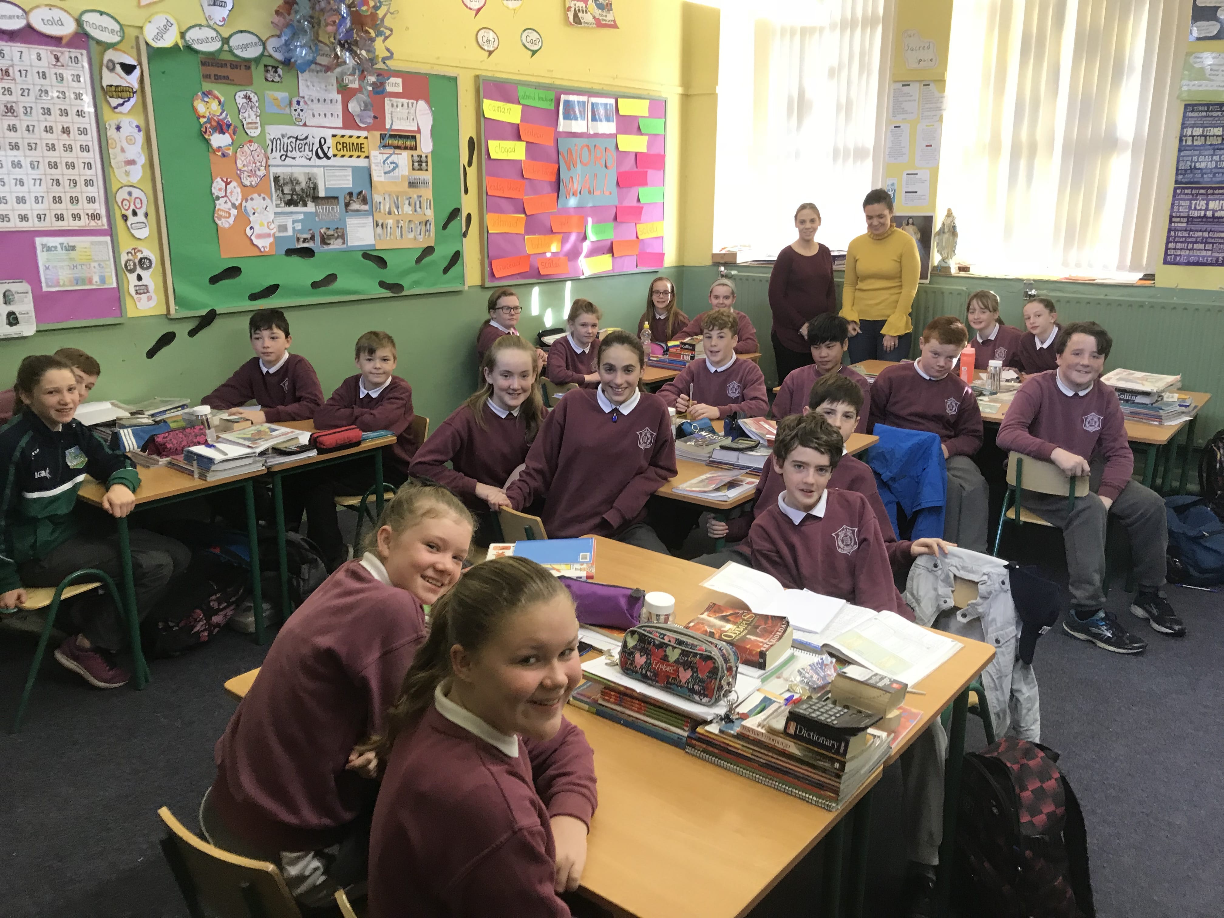 Nov 2017: The Sixth Class students in Shanagolden National School along with Ms Culhane and Ms Corkery Desmond College Teachers