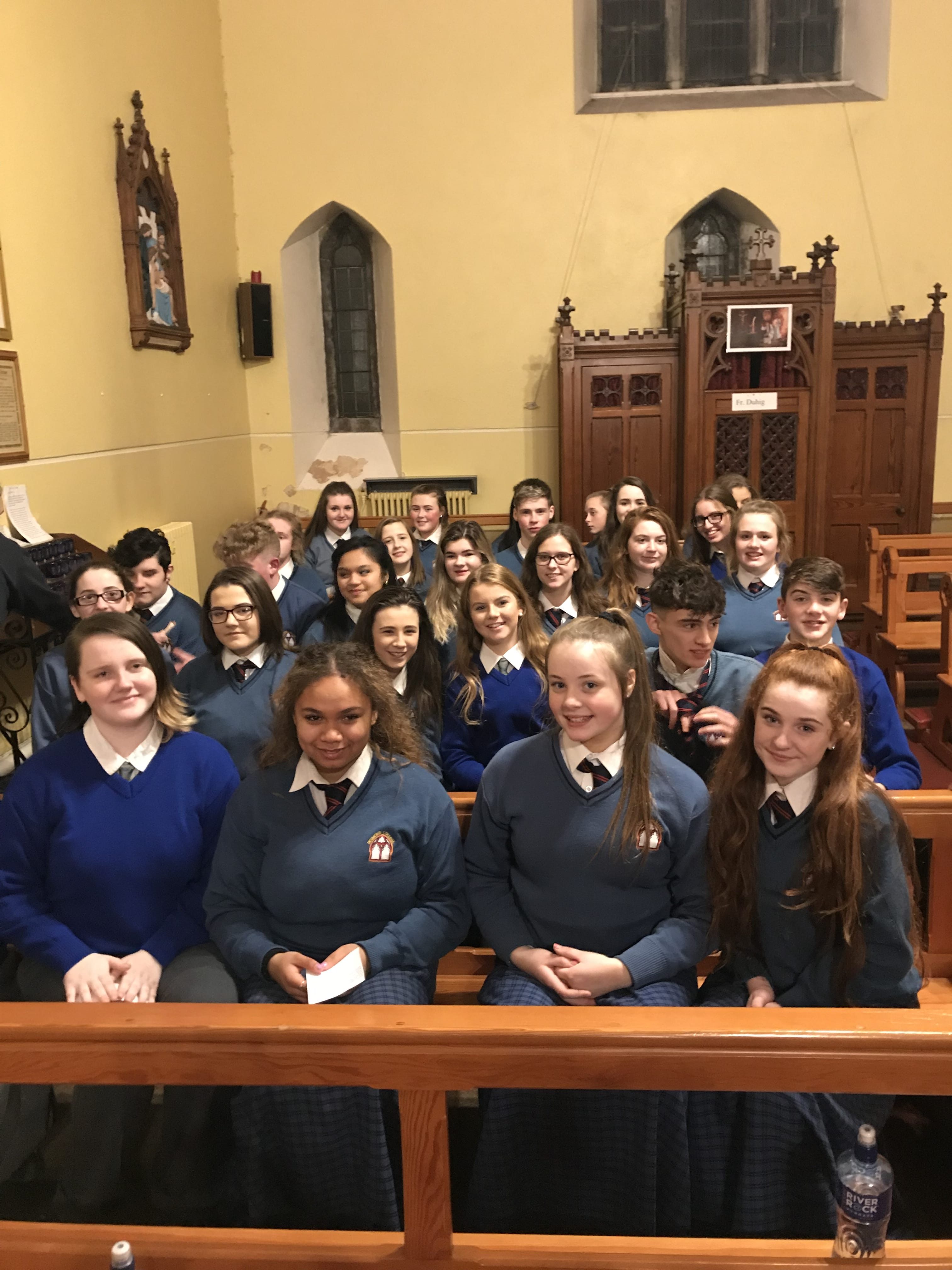 December 2017: Desmond College Choir with teacher Ms Keane  at the Liam Lawton concert
