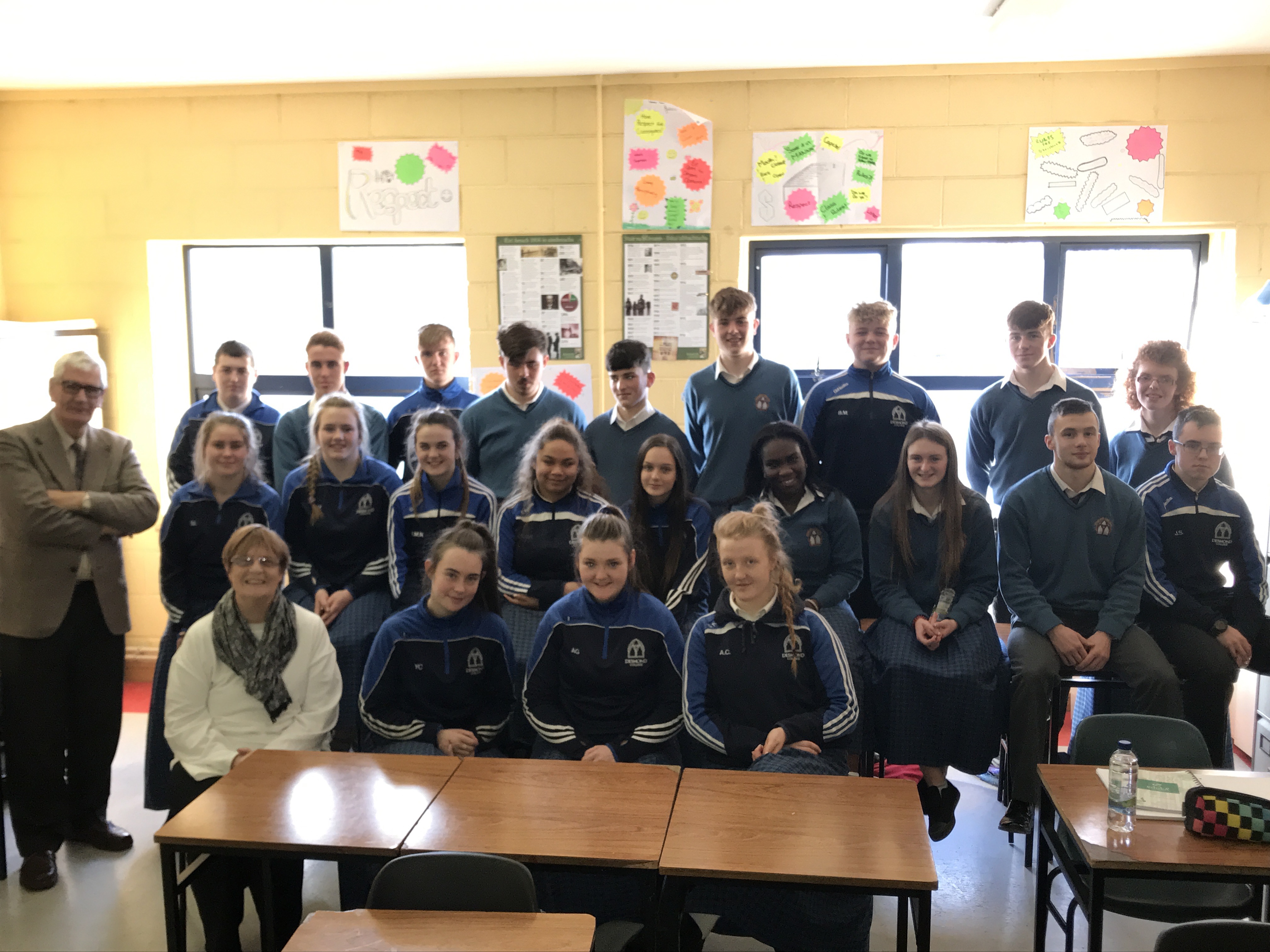 Dec 2017: Denis and Noleen Sexton giving a talk to the Transition Year Students about the work being done by the Irish Society for Autism