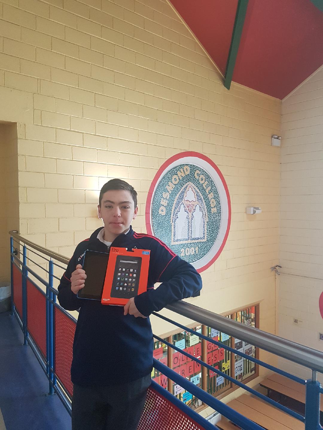 Congratulations to our Desmond College winner of a Tablet in the TY Christmas draw
