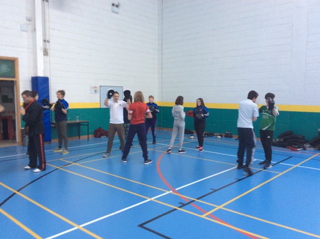 Oct 2018: Desmond College Transition Year students participate in a Tae Kwon Do class