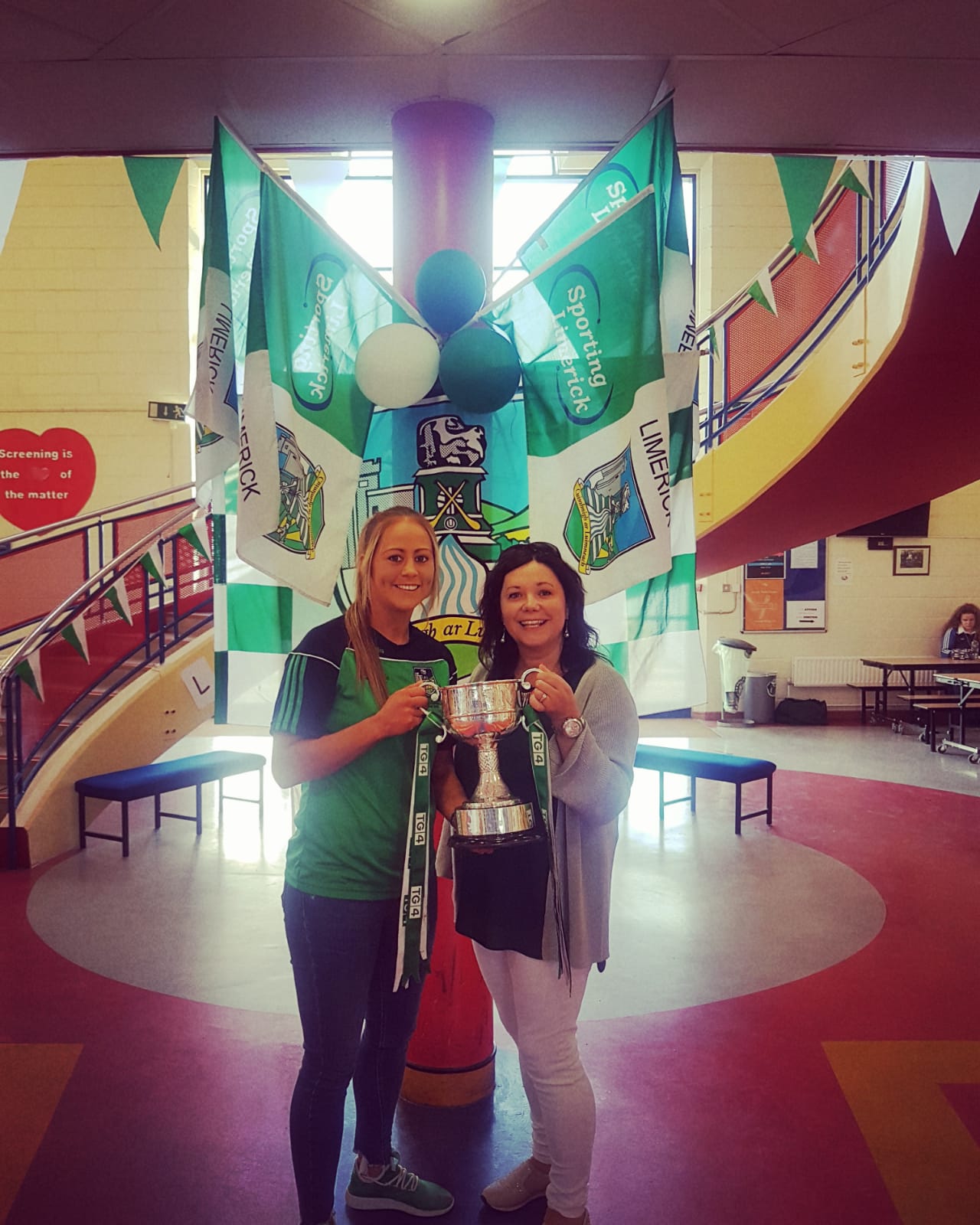 Desmond College and Colaiste are visited by All Ireland Football Champions and past pupils, Catriona Davis and Rebecca Delee
