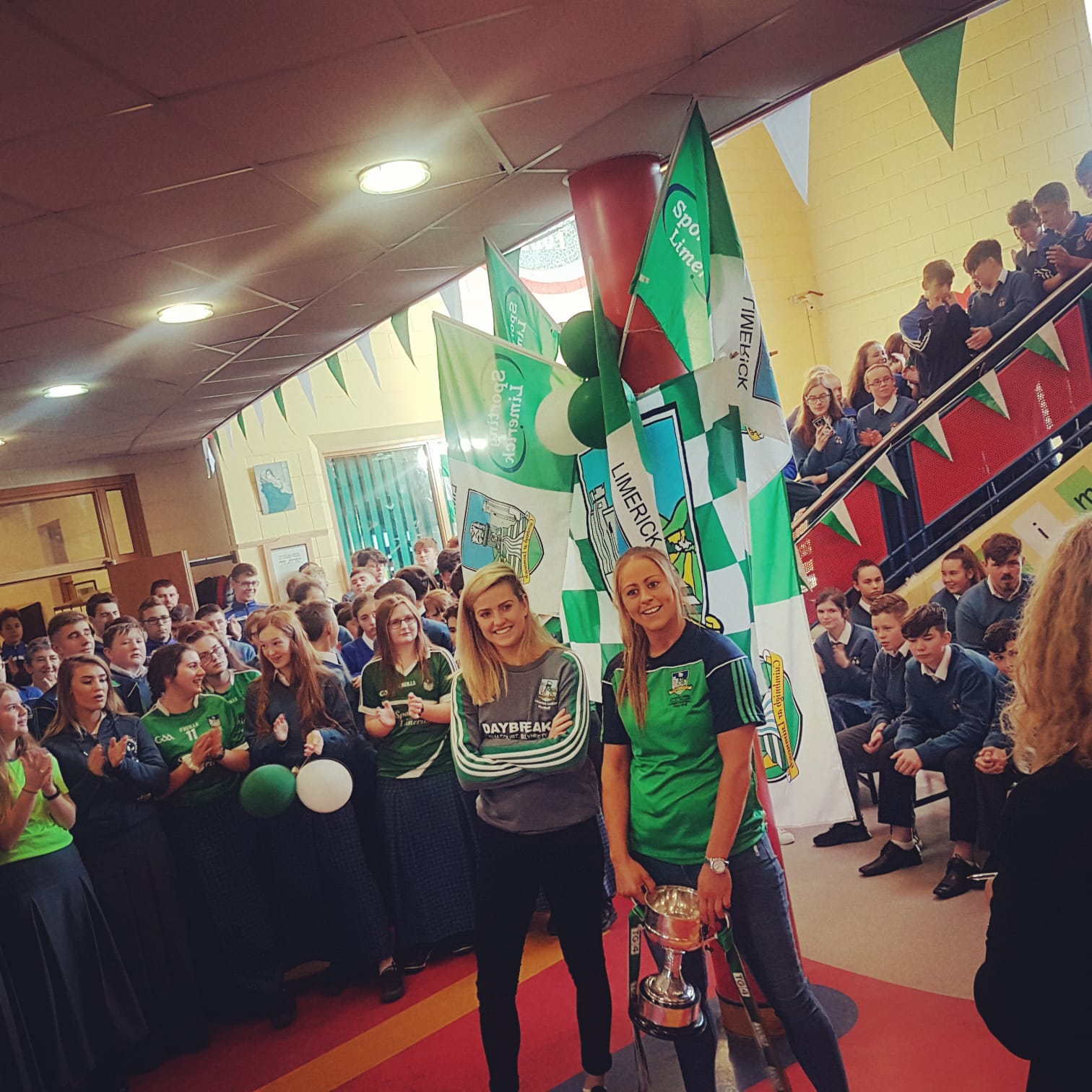 Desmond College and Colaiste are visited by All Ireland Football Champions and past pupils, Catriona Davis and Rebecca Delee