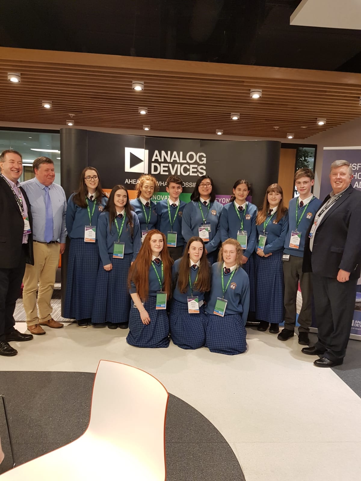 Desmond College BT Young Scientist and Technology 2019 finalists pictured at a host event organised by Analog Devices