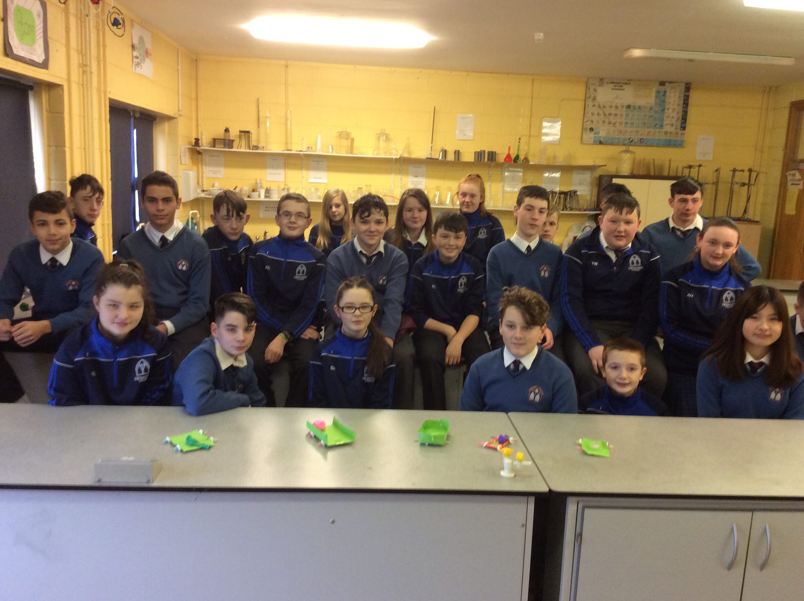 Ms O'Grady’s First Year science class who built cars as part of Energy Conversions