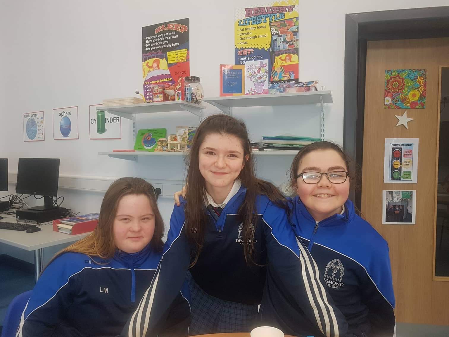 Lydia Murphy, Clodagh Flatley and Kathlyn O'Sullivan who helped in the production of the school Calendar