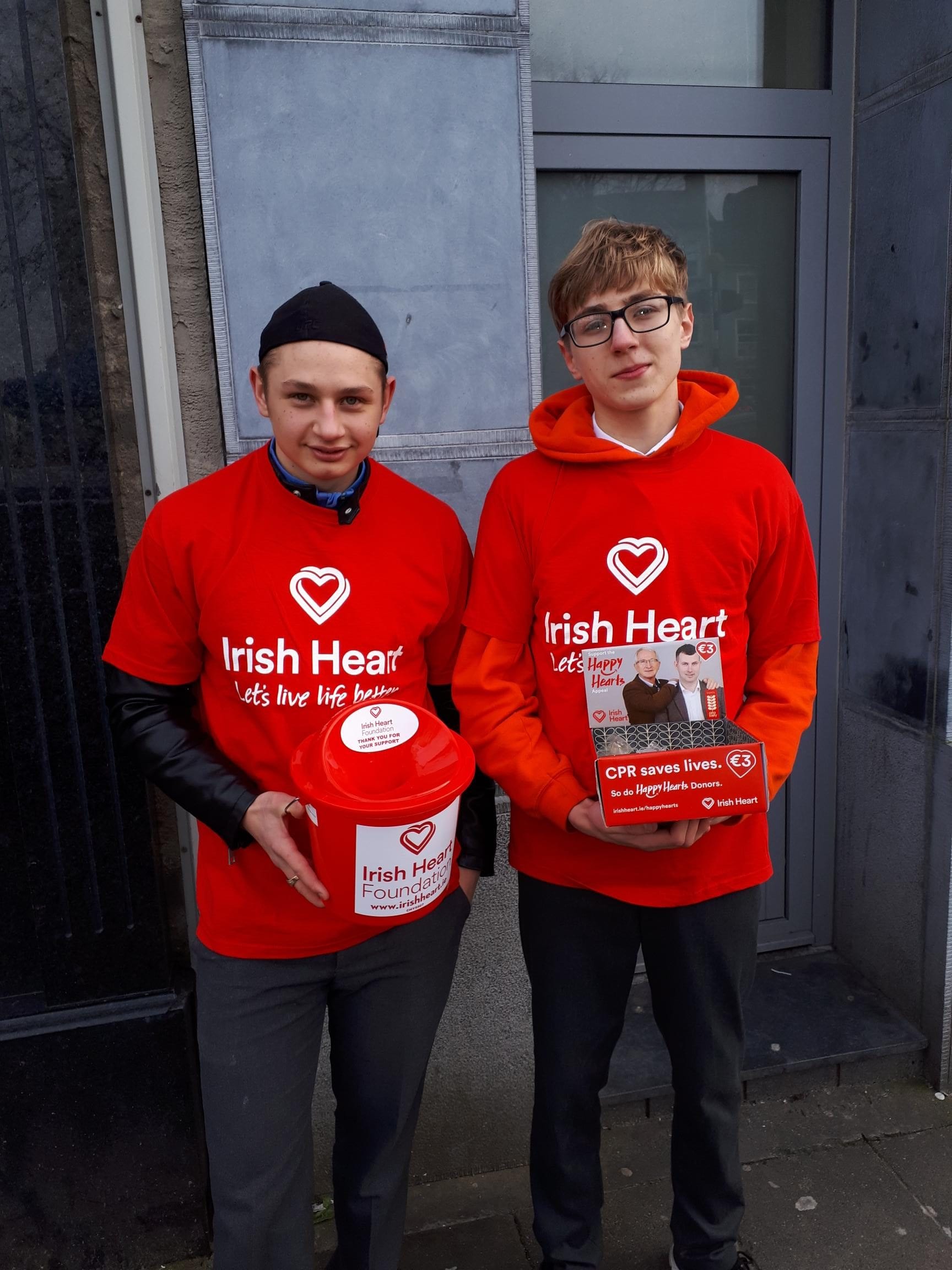 Dan Mocanu and Cian Mason fundraising for the Irish Heart Foundation