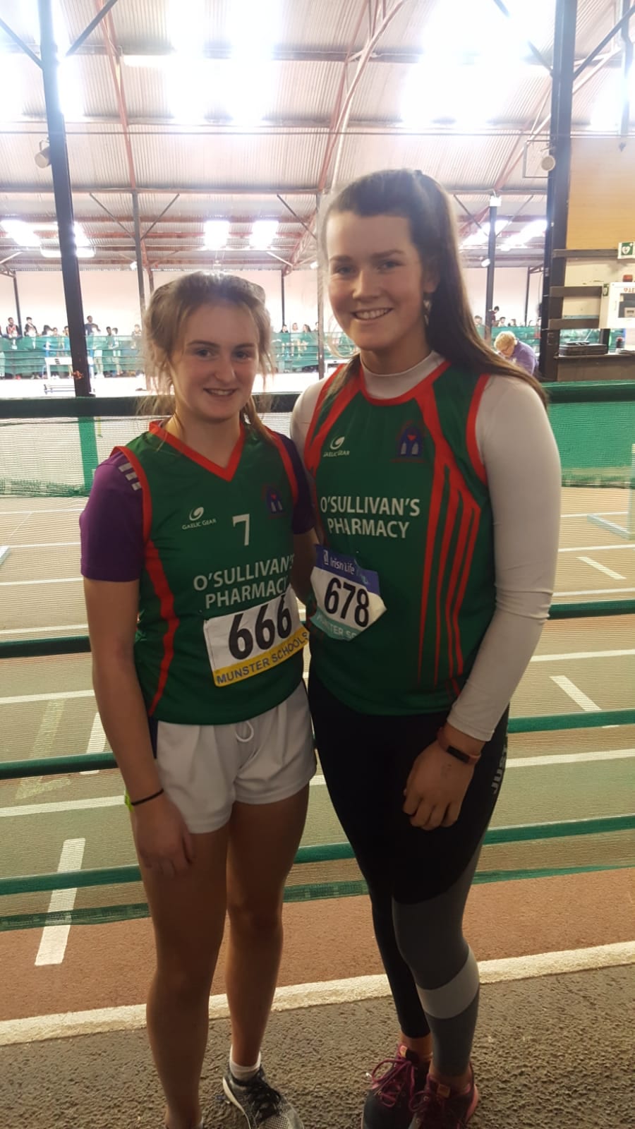 Iris Kennelly and Aoife Corbett at the Munster Athletic School Games 2019