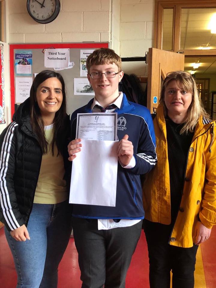Desmond college student with family, delighted with results