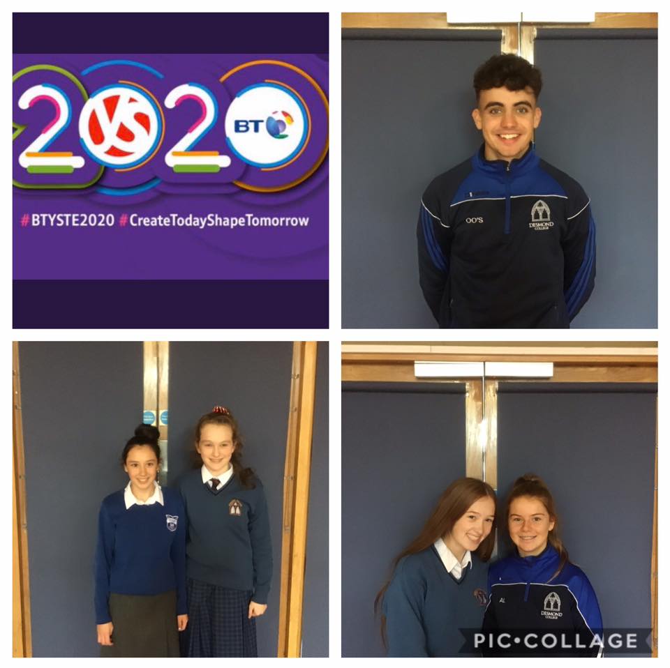 2020 Desmond College goes to the 56th BT Young Scientist Exhibition in Dublin